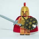 Leonidas 300 Greek soldier Custom minifigure Comic movie building gold army toy figure
