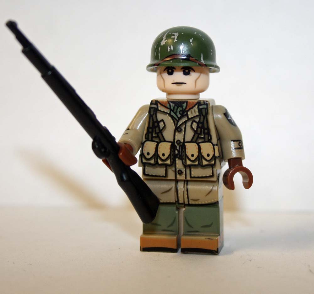2nd Infantry Division US Army Soldier WW2 minifigure movie building  American Army toy figure!