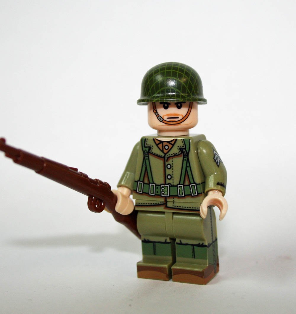 D-Day US Army Soldier WW2 custom minifigure movie building Army toy figure