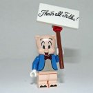 Porky Pig  minifigure Looney Tunes  movie TV cartoon Custom building toy figure