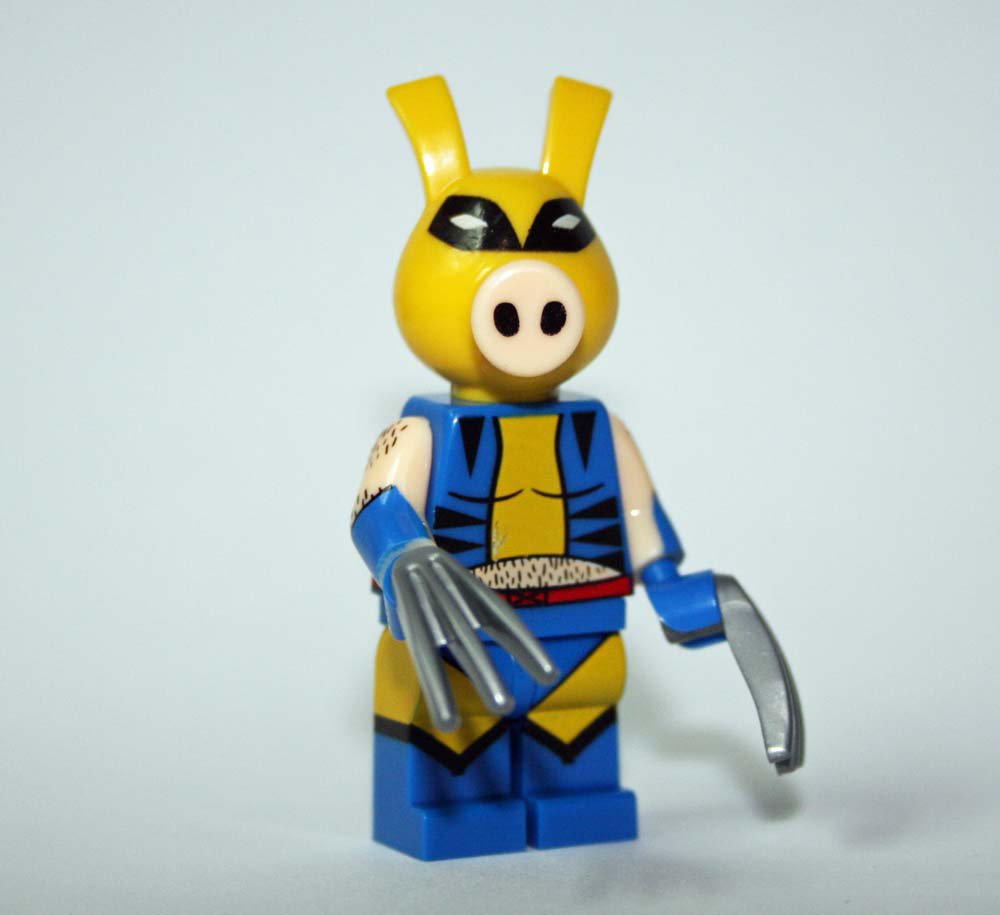 Wolverine Ham minifigure Iron-Man Marvel comic spider-ham movie building toy figure