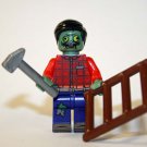 Zombie worker Custom minifigure horror movie building halloween toy figure