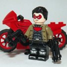 Jason Todd with motorcycle DC Custom minifigure movie building Red Hood toy figure