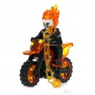 Ghost Rider with Motorcycle movie Marvel Custom minifigure Comic version building toy figur!