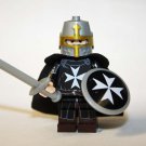 Knight Teutonic Order Black soldier  Custom minifigure building army castle knight toy figure
