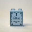 Tombstone grave RIP Terry McStudle for minifigure movie building toy figure