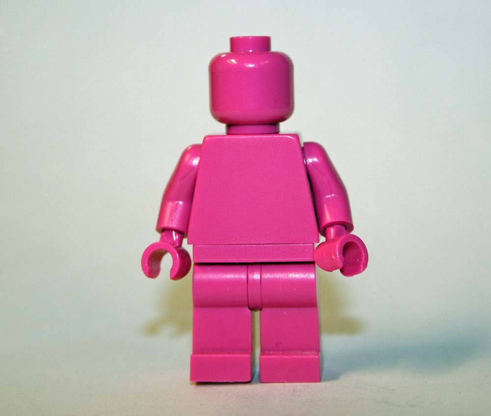Hot Pink Blank Plain DIY Custom minifigure movie building toy figure