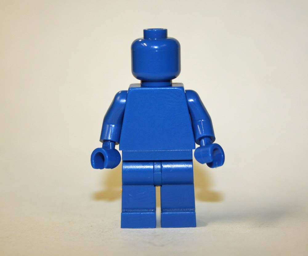 Blue Blank Plain DIY Custom minifigure movie building toy figure
