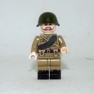 Russian WW2 Army soldier Custom minifigure Comic movie building green hat army toy figure