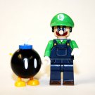 Luigi with Bomb minifigure The Super Mario Bros. Movie building toy figure