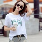 White Loose Women Large Size Cotton T-shirt Fashion Ladies Casual Blouse Tops Shirt Size S