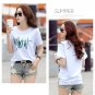 White Loose Women Large Size Cotton T-shirt Fashion Ladies Casual Blouse Tops Shirt Size XL
