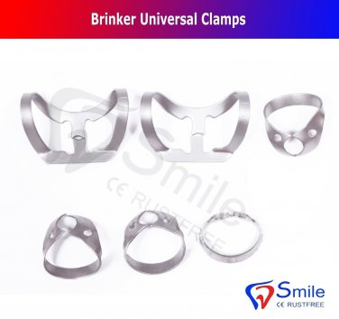 SD0012 Brinkers Universal Clamps Set Rubber Dam Upper Premolar Anterior Clamp B1 TO B6