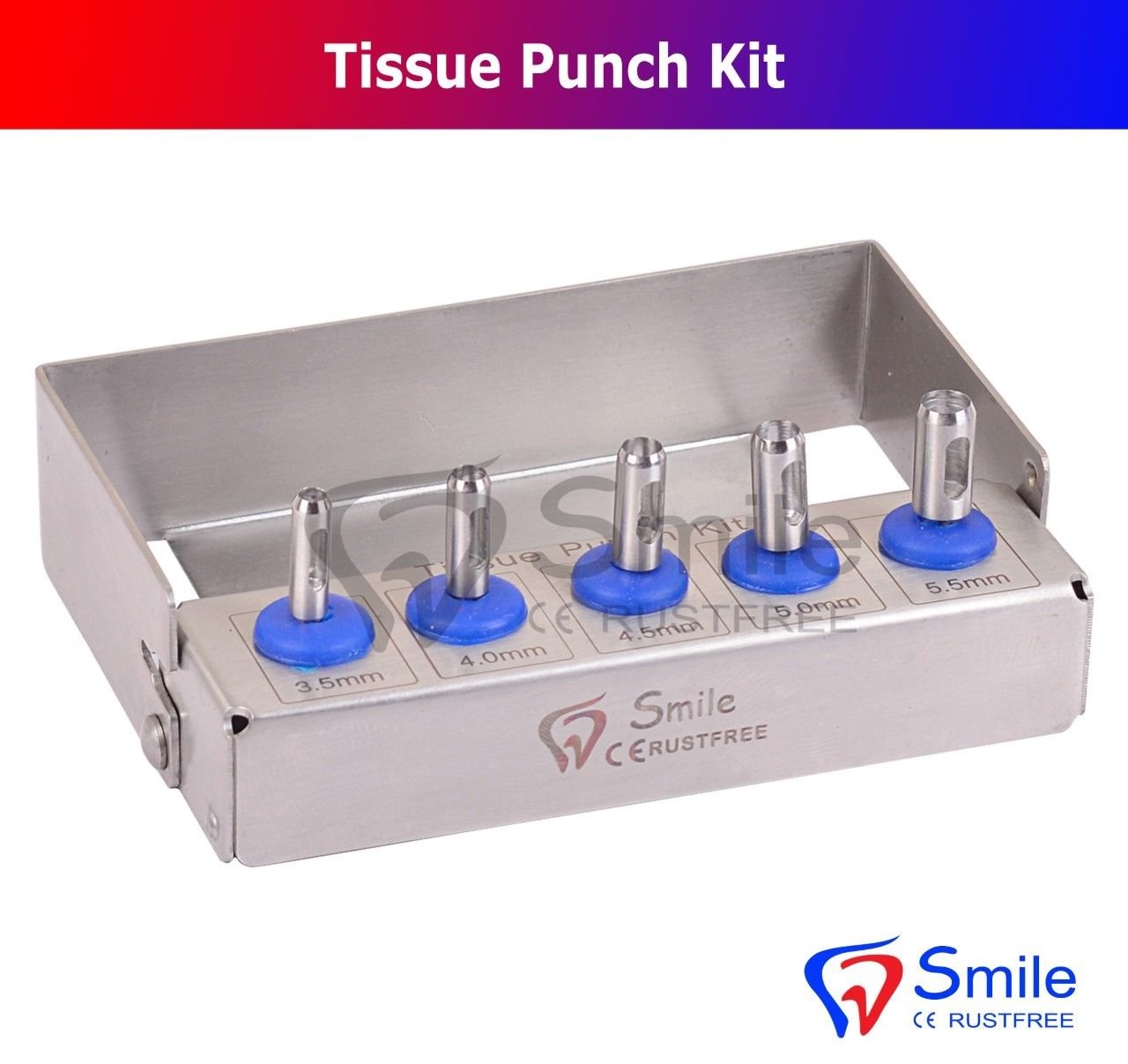 SD0328 Dental Implant Tissue Punch Kit of 5 Pieces Surgical Tools Kit
