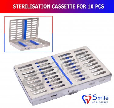 SD0119 Sterilization Cassette Rack Tray Holds 10 Dental Surgical Instruments Autoclave