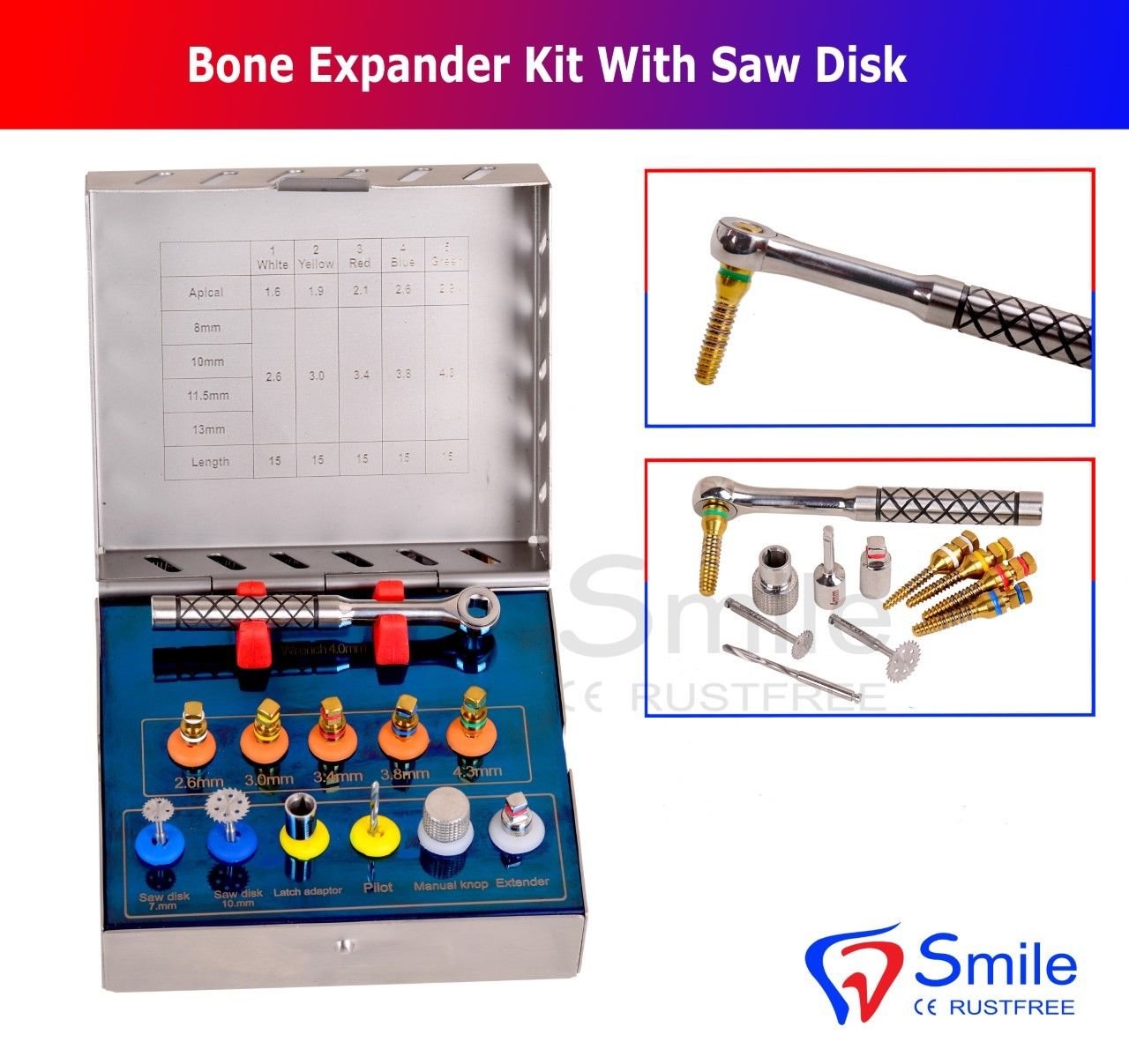 SD0319 Dental Bone Expander Kit Sinus Lift With Saw Disks Surgical ...