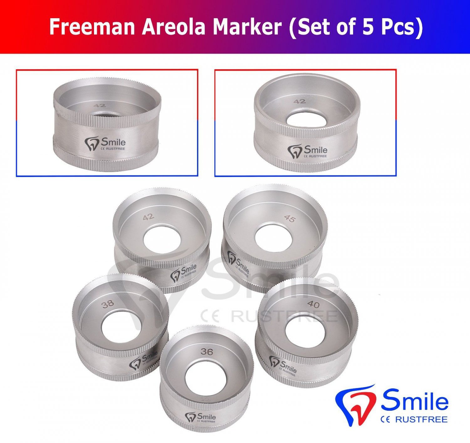 SD0302 Set of 5 Freeman Areola Marker -Breast Markers - Surgery Smile Dentale Save £ 40