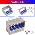 SD00281 Dental Trephine Drills Kit 8 PCS Implant Surgical / Dental Surgery Bur Holder CE