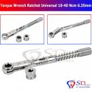 SD0279 Dental Implant Torque Wrench Ratchet Universal 10-40 Ncm Hex 6.35mm & 4.0mm New