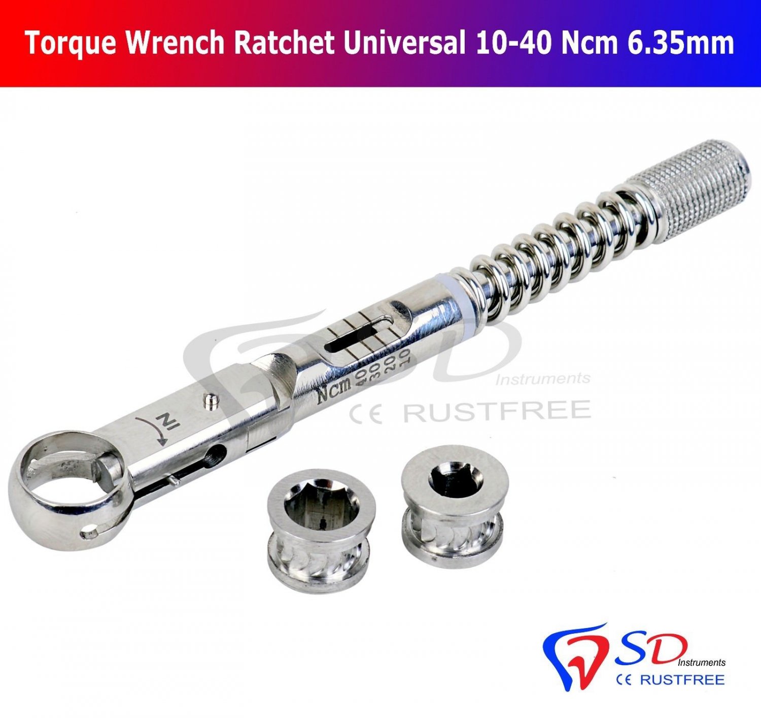 SD0279 Dental Implant Torque Wrench Ratchet Universal 1040 Ncm Hex 6