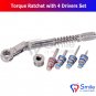 SD0370 Dental Implant Torque Wrench Ratchet 10-40Ncm & 4 x Drivers Set New Smile Dental