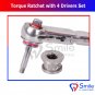 SD0370 Dental Implant Torque Wrench Ratchet 10-40Ncm & 4 x Drivers Set New Smile Dental