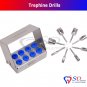SD0281 Dental Trephine Drills Kit 8 PCS Implant Surgical / Dental Surgery Bur Holder CE
