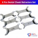 SD0272 Set of 6 x Cheek Retractor Dental Orthodontic Surgical Instruments CE NEW