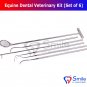 SD0363 Smile England Equine Dental Mirror Scaler Probe Explorer Veterinary Kit / Set SS