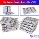 SD0374 10 Dental Autoclave Sterilization Cassettes Rack Box Tray For 10 Instruments UK