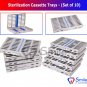 SD0374 10 Dental Autoclave Sterilization Cassettes Rack Box Tray For 10 Instruments UK