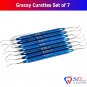 SD0183 Titanium Coated Dental Gracey Curettes Set of 7 Periodontal Scaler Calculus NEW
