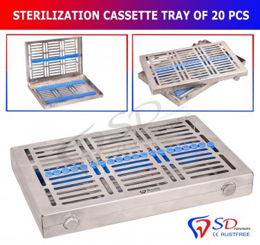 SD0225 Sterilization Locking Tray For 20 Instruments Cassette Rack Sterilisationkassett
