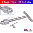 SD0266 Orthopedic T- Handle With Chuck & Key Orthopedic Veterinary Surgery Instruments