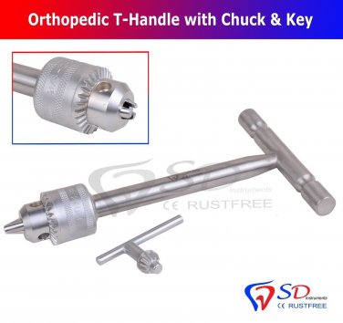 SD0266 Orthopedic T- Handle With Chuck & Key Orthopedic Veterinary Surgery Instruments