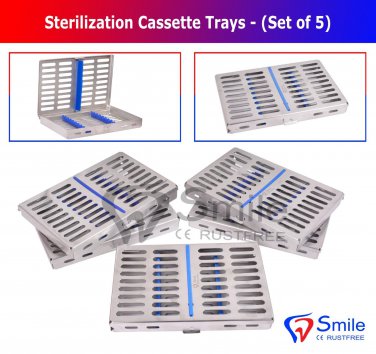 SD0373 5X Sterilization Cassette Rack Tray Hold 10 Dental Surgical Instrument Autoclave