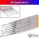 SD0366/ 7 PCS PDL Luxating Dental Elevators Set - Solid Handle With Micro Serrated Tips