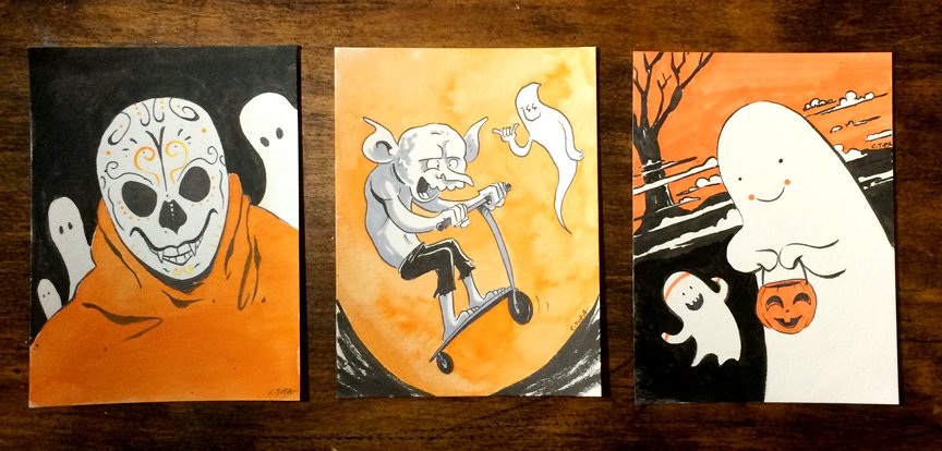 Halloween Postcard set #1