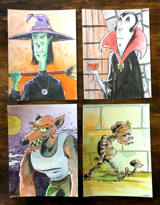 Halloween Postcard set #2