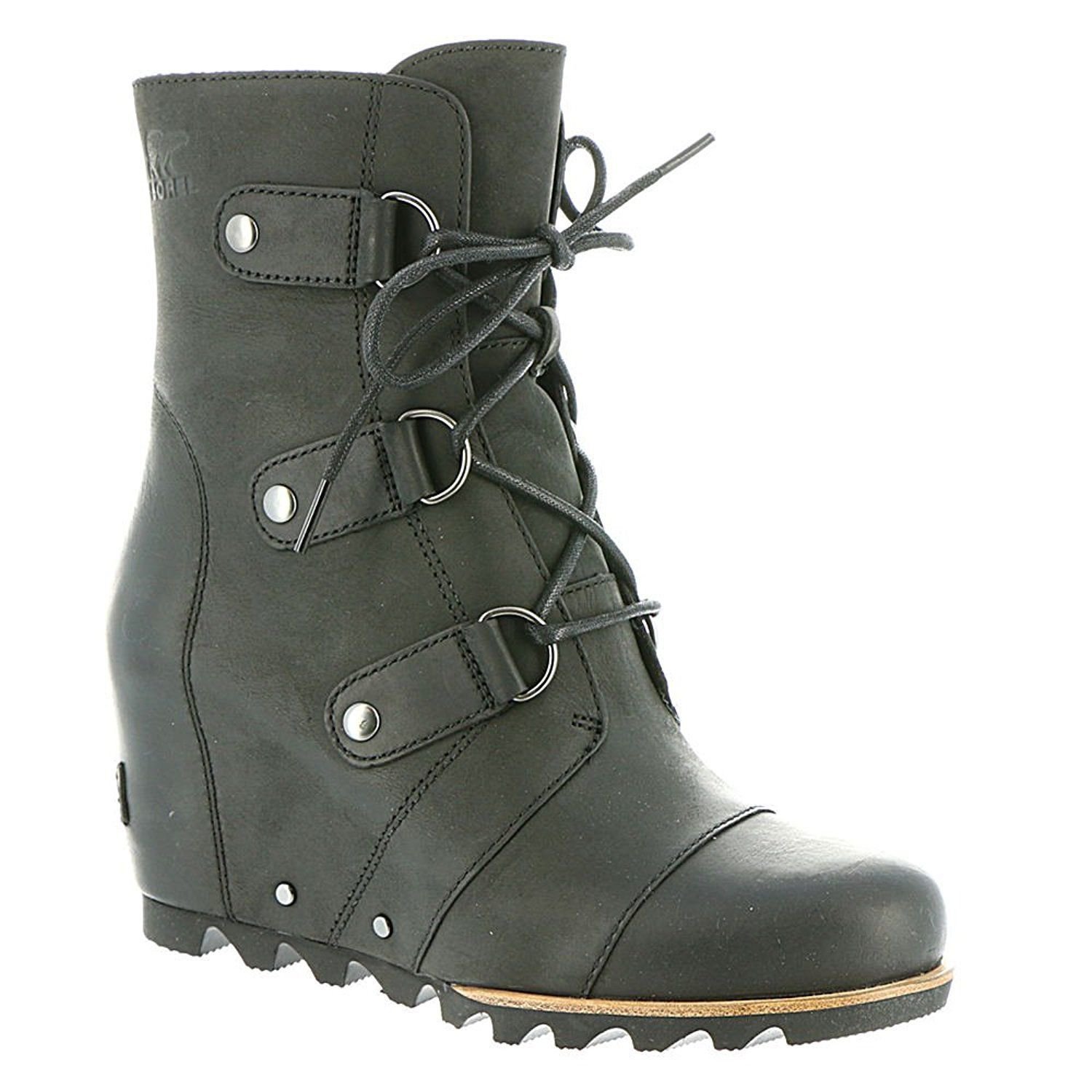 Sorel Women's Joan of Arctic Wedge Booties Boots Black Quarry sz size ...
