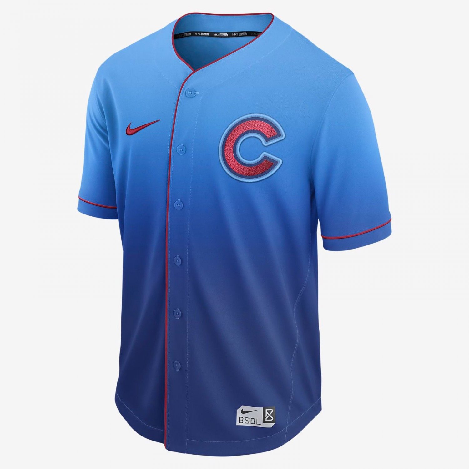 NIKE Men's CHICAGO CUBS Blue Fade Jersey Small S