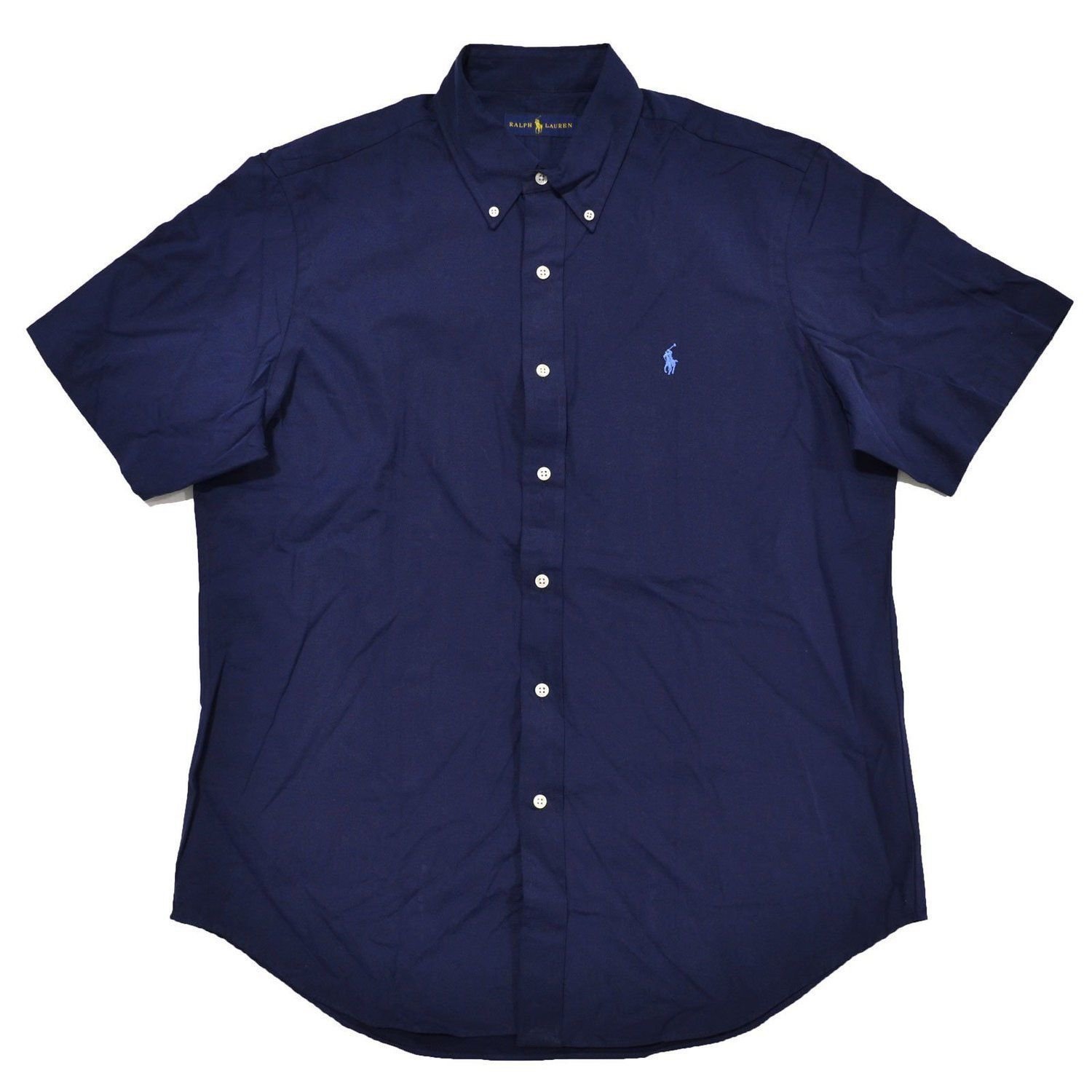 Polo Ralph Lauren Men's Slim Fit Short Sleeve Oxford Shirt Navy M L XXL 2XL
