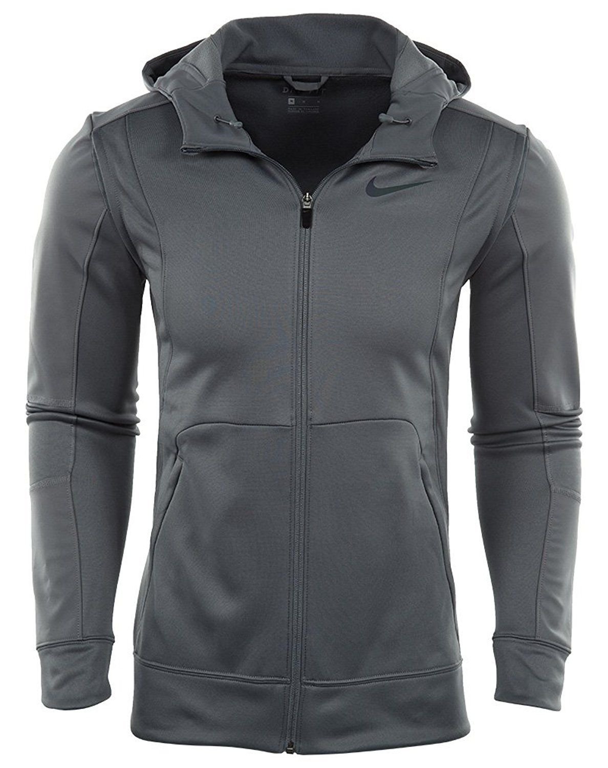 Nike Therma Hyper Elite Dri Fit Hoodie Mens 800037 039 Grey Basketball