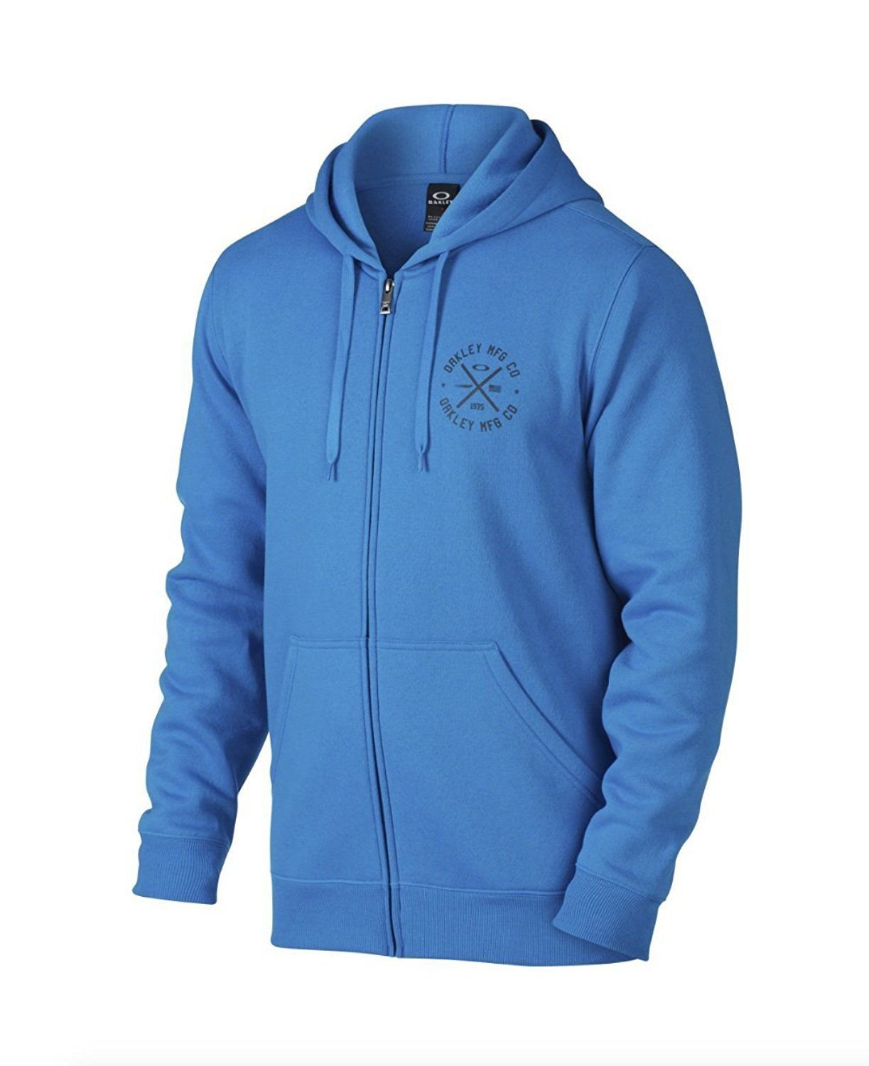 Oakley Men's Blue Round Up Fleece Full-zip Hoodie, Size Large Blue