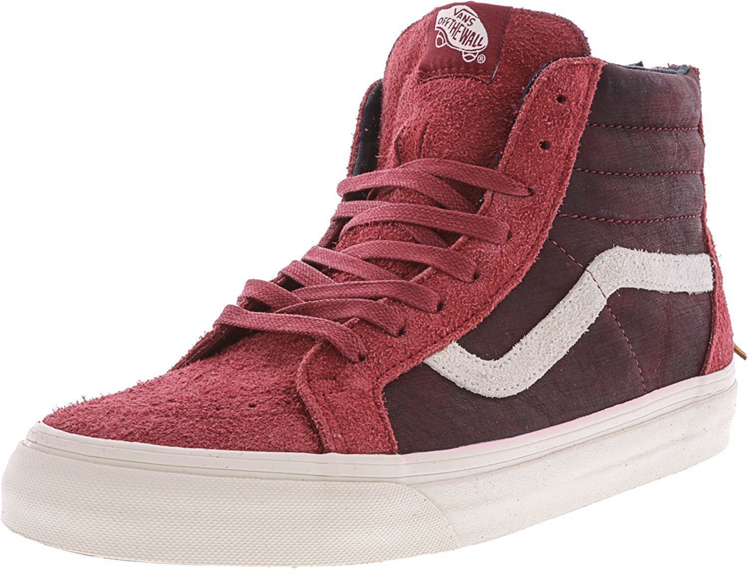 VANS Sk8 Hi Zip DX (Varsity) Red Suede Pro UltraCush Men's Skate Size 8 ...