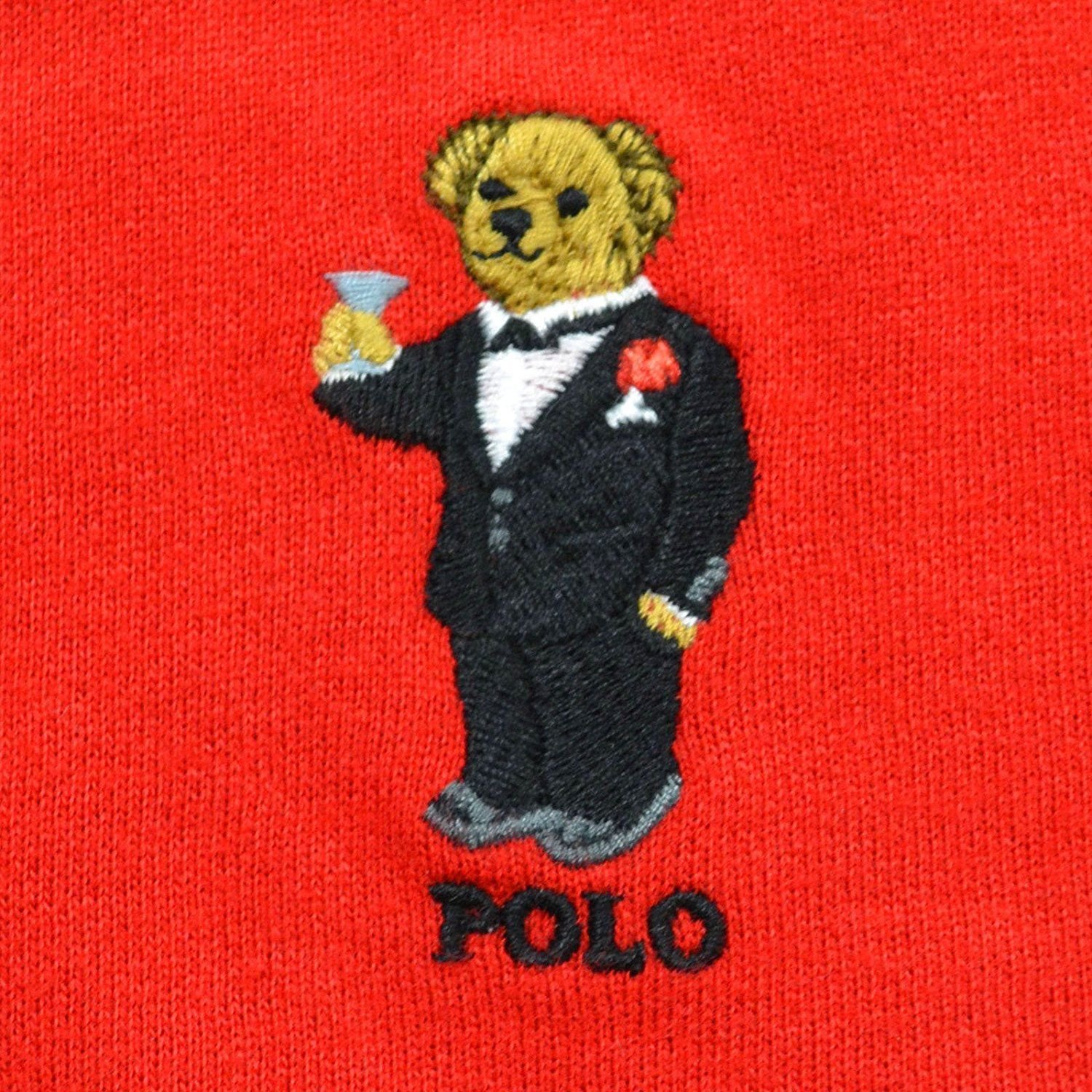 POLO Ralph Lauren RED Polo COCKTAIL TUXEDO Bear Hoodie Full Zip ...