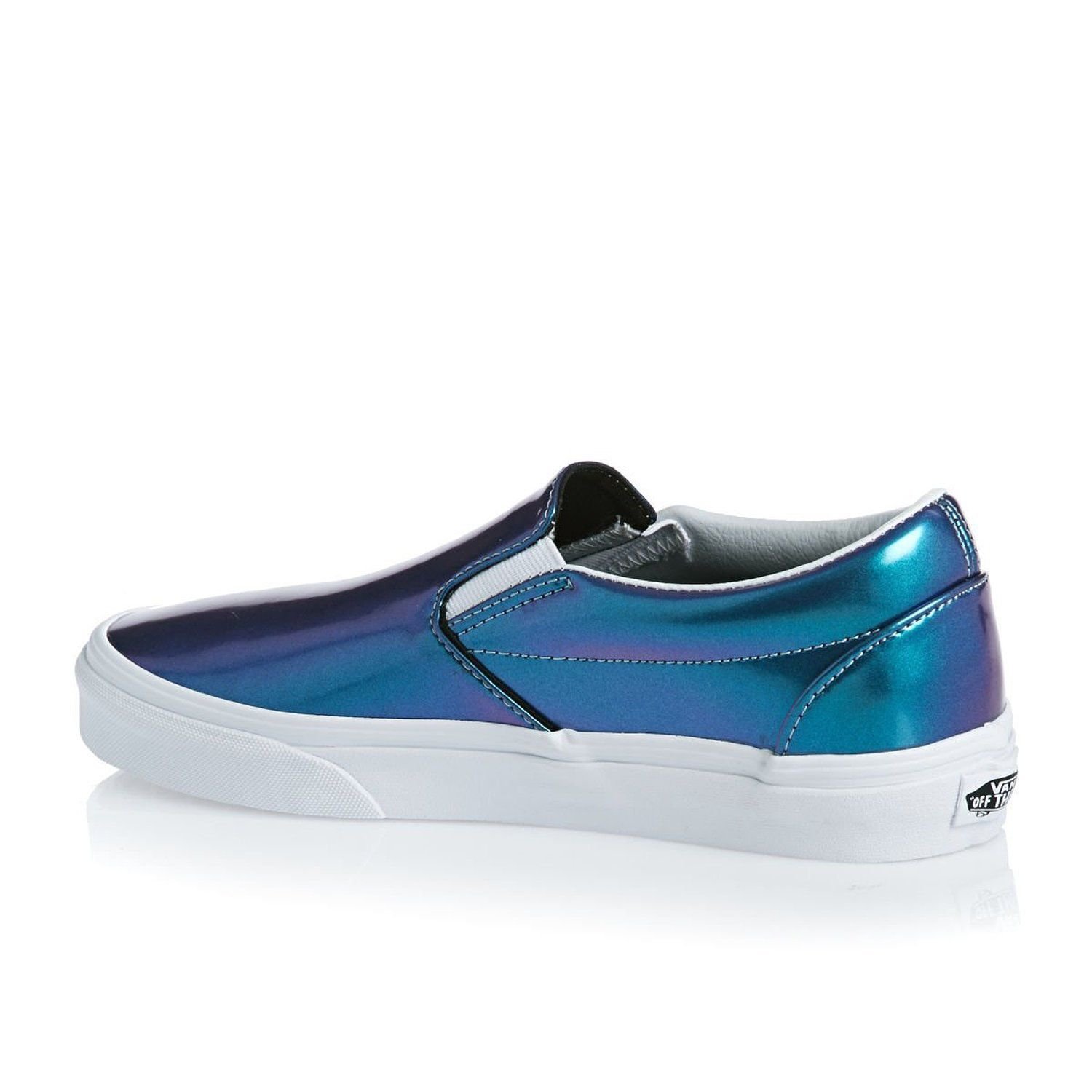 NEW Vans Patent Leather SLIP ON Shiny BLUE Iridescent Womens 5 MENS 3.5 Shoes