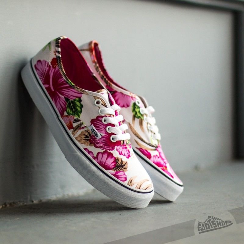 Vans Authentic Mens Hawaiian Floral White Skate Shoes Size 4 Nwt New