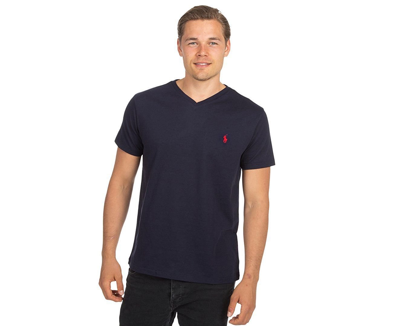 Polo Ralph Lauren V-Neck Modern Classic-Fit T-Shirt Mens Ink Navy M L ...