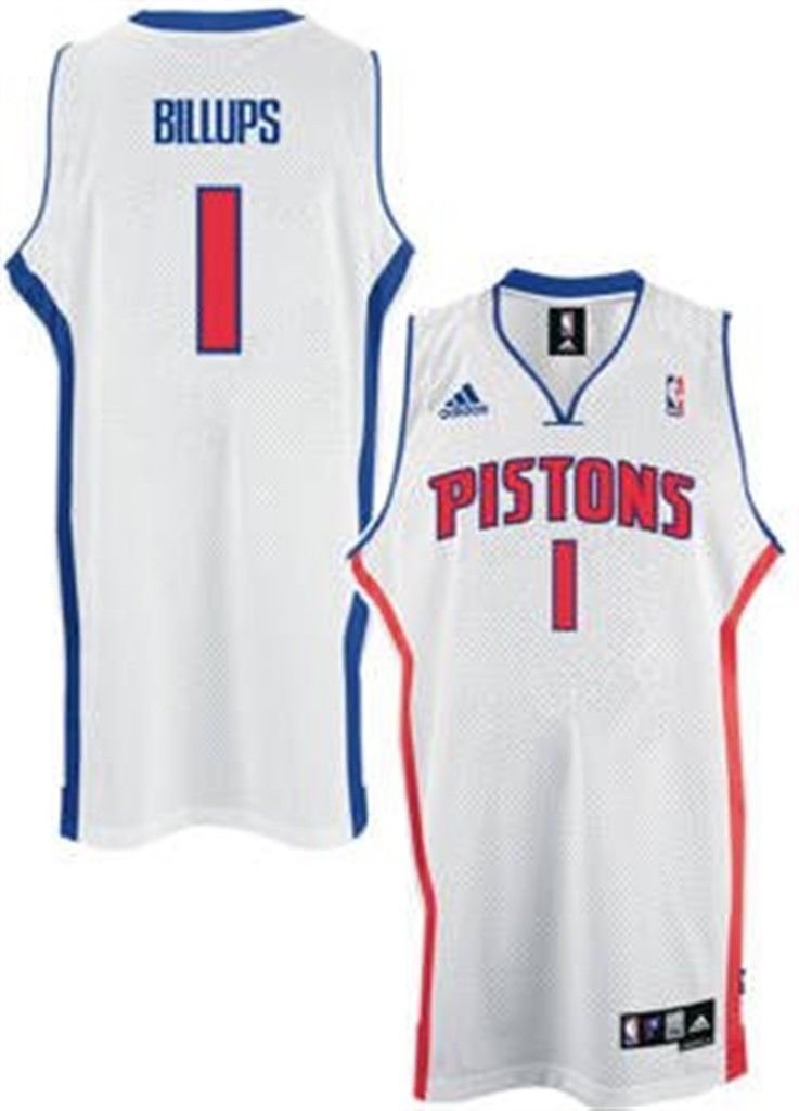 adidas Detroit Pistons 1 Chauncey Billups White Home Swingman